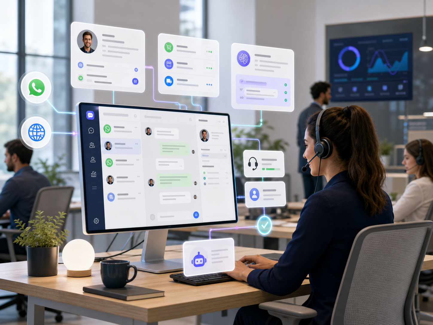 Illustration d'un espace client avec transfert vers un conseiller